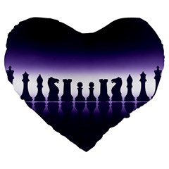 Chess Pieces Large 19  Premium Heart Shape Cushions