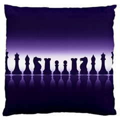 Chess Pieces Large Flano Cushion Case (One Side)