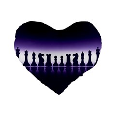 Chess Pieces Standard 16  Premium Flano Heart Shape Cushions