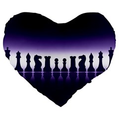 Chess Pieces Large 19  Premium Flano Heart Shape Cushions