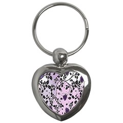 Floral Pattern Background Key Chains (heart)  by Nexatart