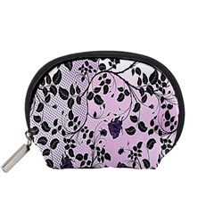 Floral Pattern Background Accessory Pouches (small)  by Nexatart