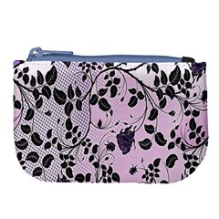 Floral Pattern Background Large Coin Purse