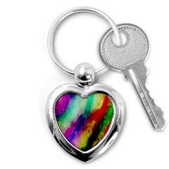 Colorful Abstract Paint Splats Background Key Chains (heart)  by Nexatart