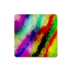 Colorful Abstract Paint Splats Background Square Magnet by Nexatart