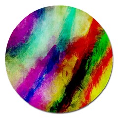 Colorful Abstract Paint Splats Background Magnet 5  (round) by Nexatart