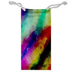 Colorful Abstract Paint Splats Background Jewelry Bag by Nexatart