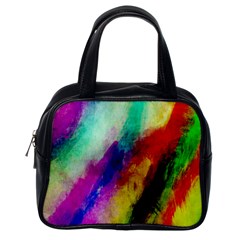 Colorful Abstract Paint Splats Background Classic Handbags (one Side) by Nexatart