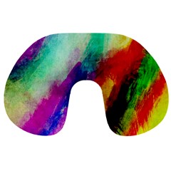 Colorful Abstract Paint Splats Background Travel Neck Pillows by Nexatart