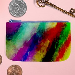 Colorful Abstract Paint Splats Background Large Coin Purse