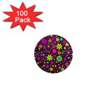 Bright And Busy Floral Wallpaper Background 1  Mini Magnets (100 pack)  Front