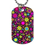 Bright And Busy Floral Wallpaper Background Dog Tag (Two Sides) Back