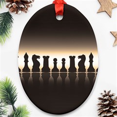 Chess Pieces Ornament (oval) by Valentinaart