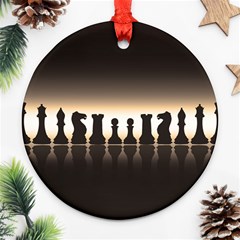 Chess Pieces Round Ornament (two Sides) by Valentinaart