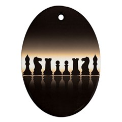 Chess Pieces Oval Ornament (two Sides) by Valentinaart