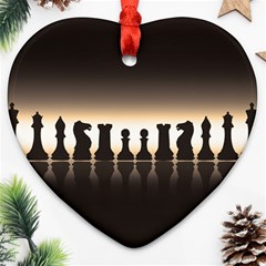 Chess Pieces Heart Ornament (two Sides) by Valentinaart