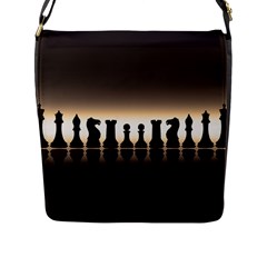 Chess Pieces Flap Messenger Bag (l)  by Valentinaart