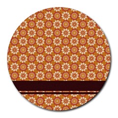 Floral Seamless Pattern Vector Round Mousepads by Nexatart