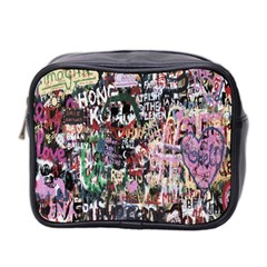 Graffiti Wall Pattern Background Mini Toiletries Bag 2-side by Nexatart