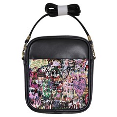 Graffiti Wall Pattern Background Girls Sling Bags by Nexatart