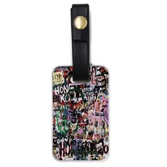 Graffiti Wall Pattern Background Luggage Tags (one Side)  by Nexatart