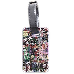 Graffiti Wall Pattern Background Luggage Tags (two Sides) by Nexatart