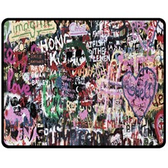 Graffiti Wall Pattern Background Double Sided Fleece Blanket (medium)  by Nexatart