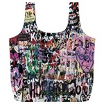 Graffiti Wall Pattern Background Full Print Recycle Bags (L)  Front