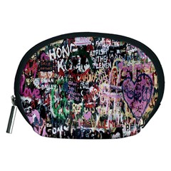 Graffiti Wall Pattern Background Accessory Pouches (medium)  by Nexatart