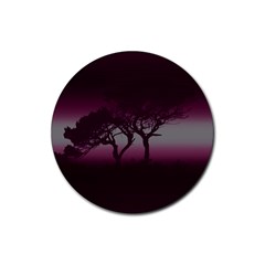 Sunset Rubber Coaster (round)  by Valentinaart