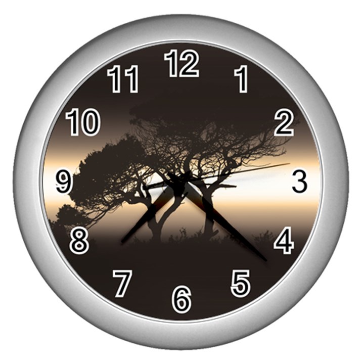 Sunset Wall Clocks (Silver) 