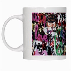 Graffiti Wall Pattern Background White Mugs by Nexatart