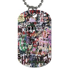 Graffiti Wall Pattern Background Dog Tag (one Side) by Nexatart