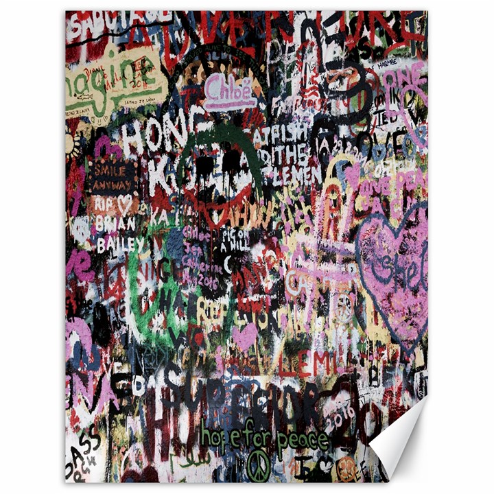 Graffiti Wall Pattern Background Canvas 18  x 24  