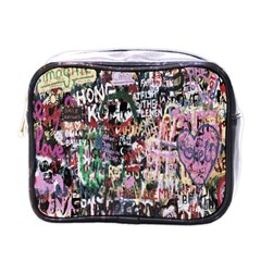 Graffiti Wall Pattern Background Mini Toiletries Bags by Nexatart