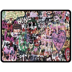 Graffiti Wall Pattern Background Fleece Blanket (large)  by Nexatart