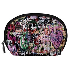 Graffiti Wall Pattern Background Accessory Pouches (large)  by Nexatart