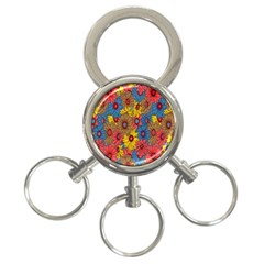 Background With Multi Color Floral Pattern 3-ring Key Chains by Nexatart