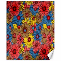 Background With Multi Color Floral Pattern Canvas 16  X 20   by Nexatart