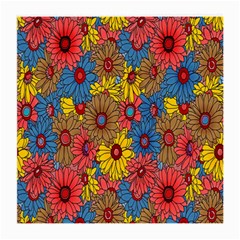 Background With Multi Color Floral Pattern Medium Glasses Cloth by Nexatart