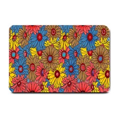 Background With Multi Color Floral Pattern Small Doormat  by Nexatart