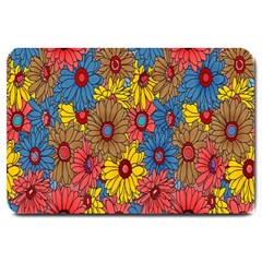 Background With Multi Color Floral Pattern Large Doormat  by Nexatart