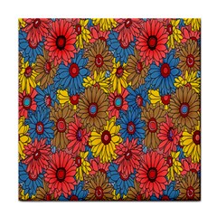 Background With Multi Color Floral Pattern Face Towel by Nexatart