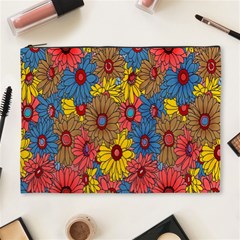 Background With Multi Color Floral Pattern Cosmetic Bag (xl) by Nexatart