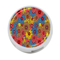 Background With Multi Color Floral Pattern 4-port Usb Hub (one Side) by Nexatart