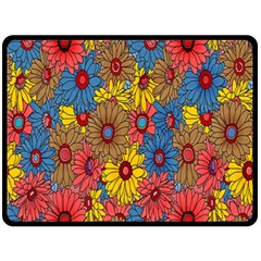 Background With Multi Color Floral Pattern Fleece Blanket (large)  by Nexatart