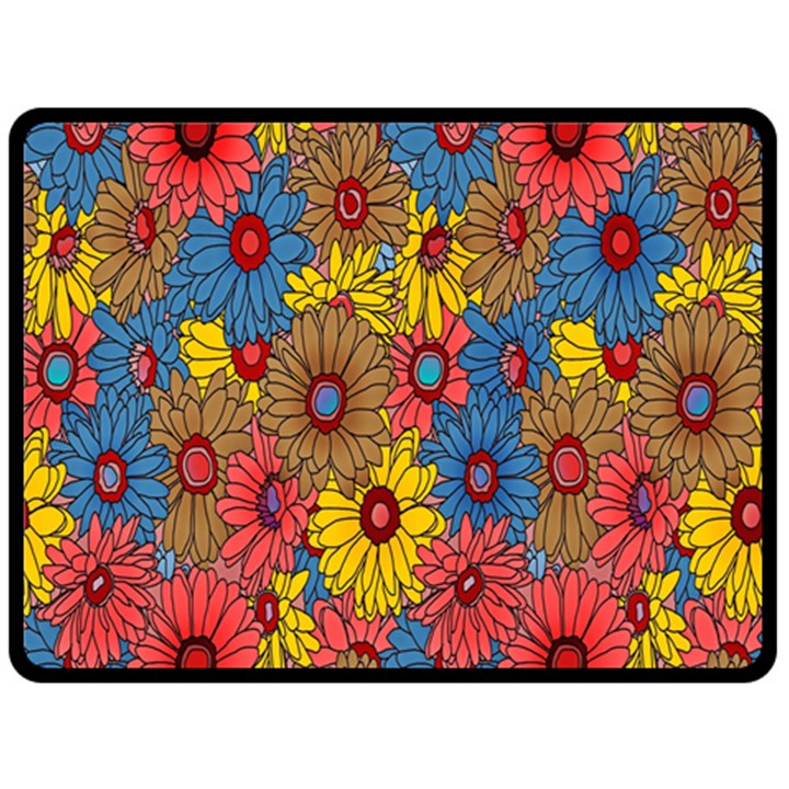 Background With Multi Color Floral Pattern Fleece Blanket (Large) 