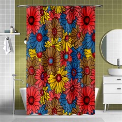 Background With Multi Color Floral Pattern Shower Curtain 48  X 72  (small)  by Nexatart