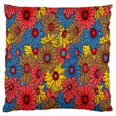 Background With Multi Color Floral Pattern Large Cushion Case (one Side) by Nexatart