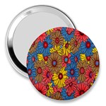 Background With Multi Color Floral Pattern 3  Handbag Mirrors Front